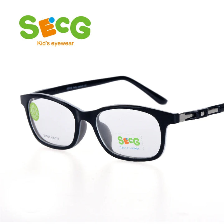 Secg Unisex Youth's Full Rim Square Tr 90 Silicone Eyeglasses 8005 Full Rim Secg C18  