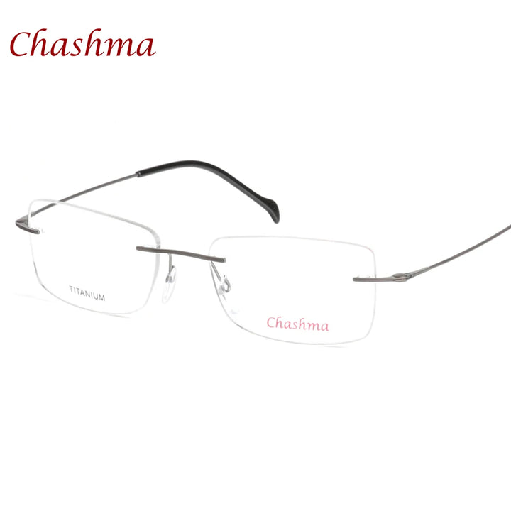 Chashma Ottica Men's Rimless Square Titanium Eyeglasses 16008