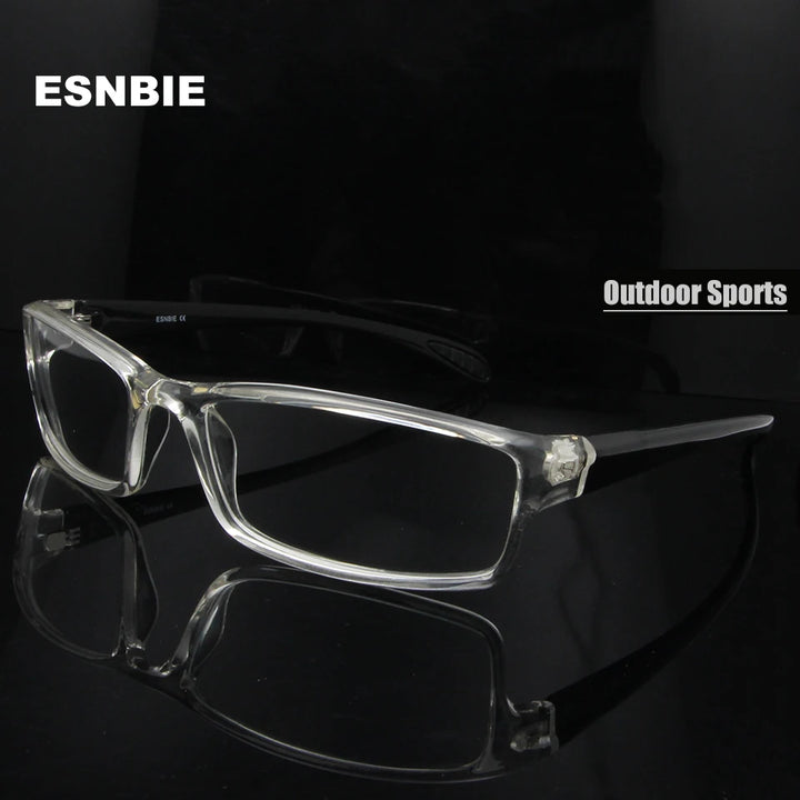 Esnbie Unisex Full Rim Rectangle Tr 90 Titanium Eyeglasses 78205 Full Rim Esnbie   