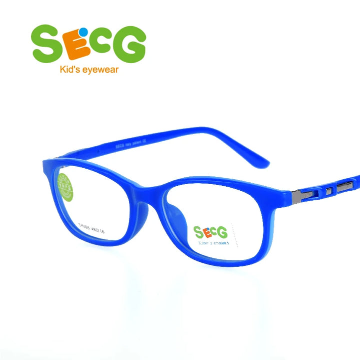 Secg Unisex Youth's Full Rim Square Tr 90 Silicone Eyeglasses 8005 Full Rim Secg C80  