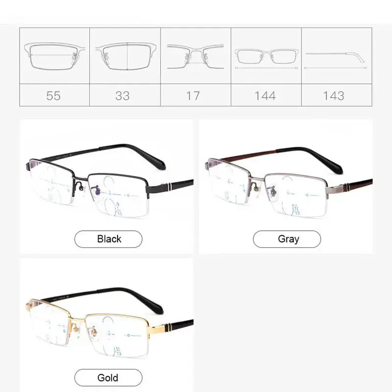 Hotochki Mens Full Rim Rectangle Titanium Frames 553317 — view 2 | Hotochki at FuzWeb