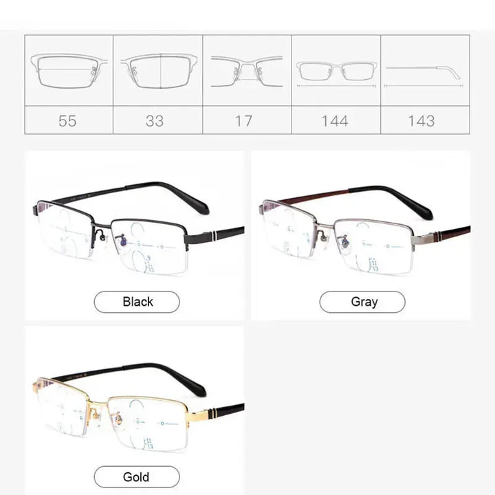 Hotochki Mens Full Rim Rectangle Titanium Frames 553317 — view 2 | Hotochki at FuzWeb