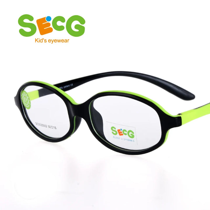 Secg Unisex Youth's Full Rim Oval Tr 90 Silicone Eyeglasses 25002 Full Rim Secg   