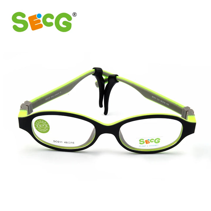 Secg Unisex Youth's Full Rim Oval Tr 90 Silicone Eyeglasses 3011 Full Rim Secg   