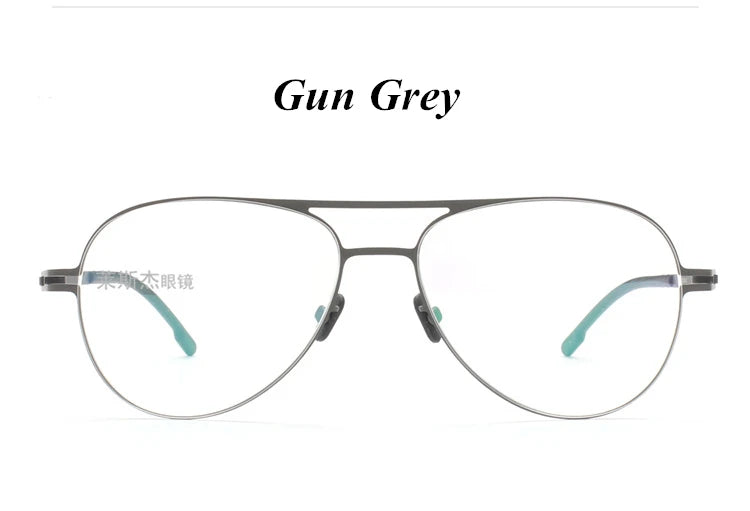 Aimee Unisex Full Rim Oval Double Bridge Stainless Steel Eyeglasses 5120 Full Rim Aimee Gun Grey  