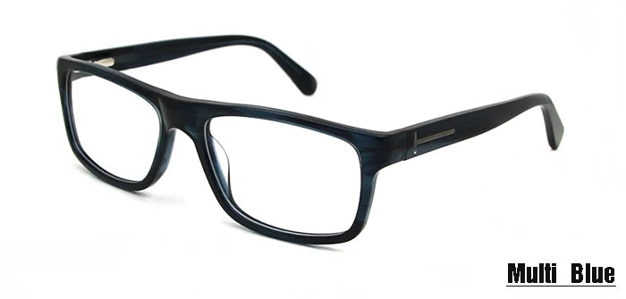 Esnbie Unisex Full Rim Square Rectangle Acetate Eyeglasses 80694 Full Rim Esnbie Blue Nerd glass  