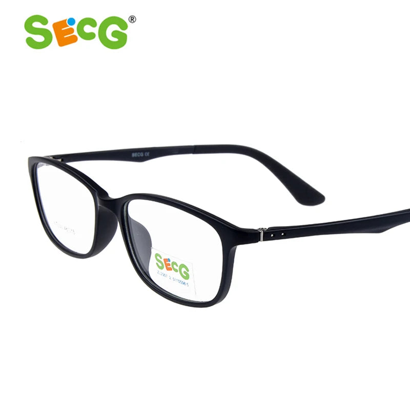 Secg Unisex Youth's Full Rim Square Tr 90 Silicone Eyeglasses 20030 Full Rim Secg C1  