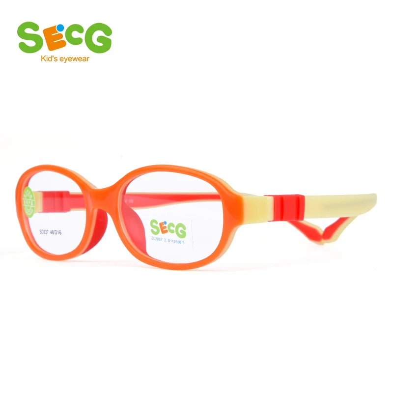 Secg Unisex Youth's Full Rim Oval Round Tr 90 Silicone Eyeglasses 3027 Full Rim Secg C75  