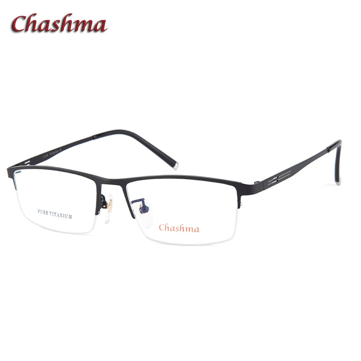 Chashma Ochki Women's Semi Rim Square Titanium Eyeglasses 99124