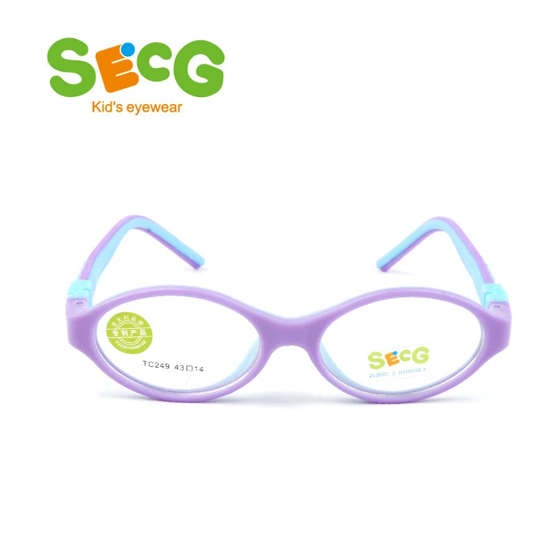 Secg Unisex Children's Ful Rim Oval Tr 90 Silicone Eyeglasses 3249 Full Rim Secg   