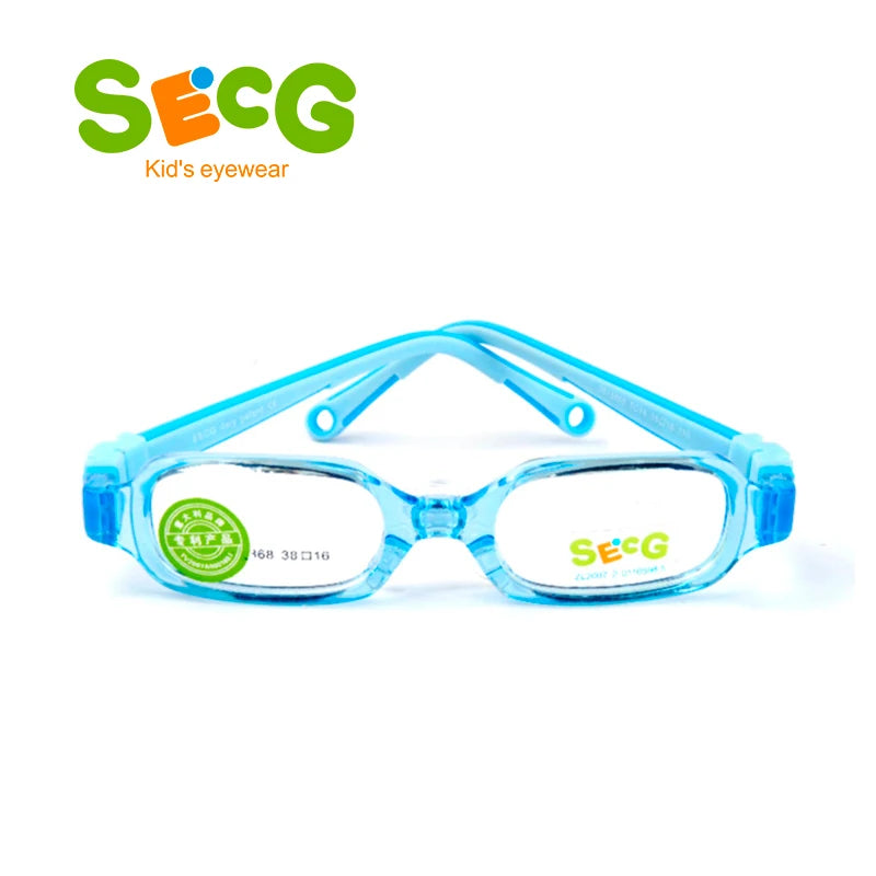 Secg Unisex Children's Full Rim Rectangle Tr 90 Silicone Eyeglasses 3613 Full Rim Secg green  