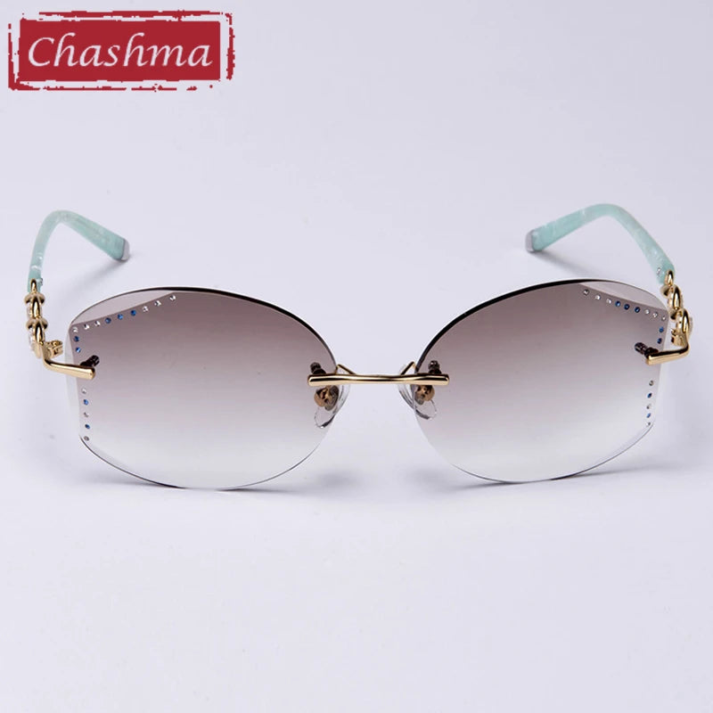 Chashma Women's Rimless Oval Gradient Tint Titanium Eyeglasses 58102 Rimless Chashma   