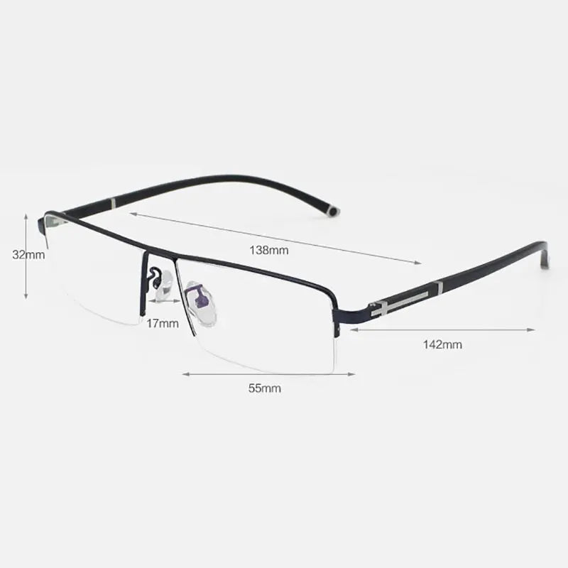 Reven Jate Women's Semi Rim Square Alloy Eyeglasses 56200