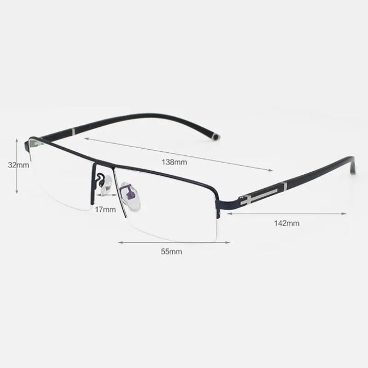 Reven Jate Women's Semi Rim Square Alloy Eyeglasses 56200