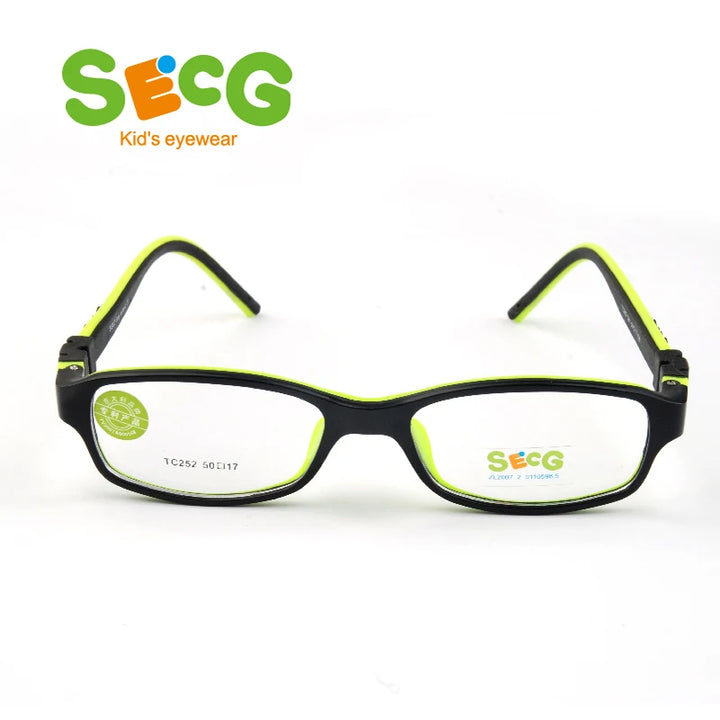 Secg Unisex Youth's Full Rim Rectangle Tr 90 Silicone Eyeglasses 3252 Full Rim Secg C81  