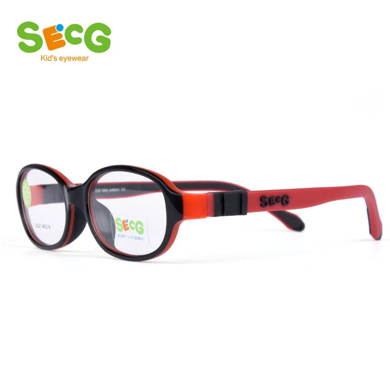 Secg Unisex Youth's Full Rim Oval Round Tr 90 Silicone Eyeglasses 3027 Full Rim Secg   