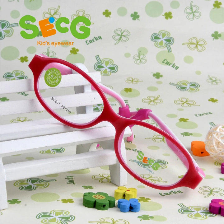 Secg Unisex Youth's Full Rim Oval Tr 90 Silicone Eyeglasses 3011 Full Rim Secg   