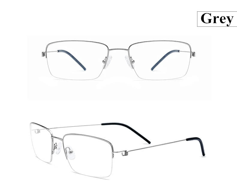 Aimee Unisex Semi Rim Square Alloy Eyeglasses 28263 Semi Rim Aimee Grey  