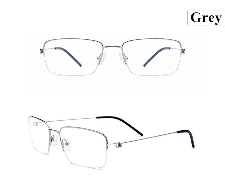 Aimee Unisex Semi Rim Square Alloy Eyeglasses 28263 Semi Rim Aimee Grey  