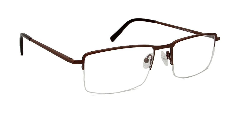 Esnbie Men's Semi Rim Square Titanium Eyeglasses 17095 Semi Rim Esnbie titanium glass brown  