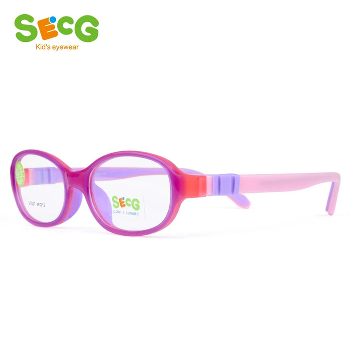 Secg Unisex Youth's Full Rim Oval Round Tr 90 Silicone Eyeglasses 3027 Full Rim Secg   