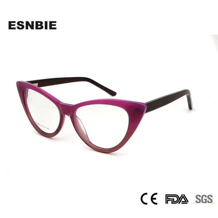 Esnbie Women's Full Rim Cat Eye Acetate Eyeglasses 1063 Full Rim Esnbie   