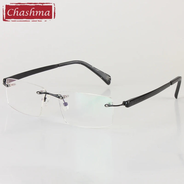 Chashma Unisex Rimless Square Titanium Eyeglasses 441018 Rimless Chashma   