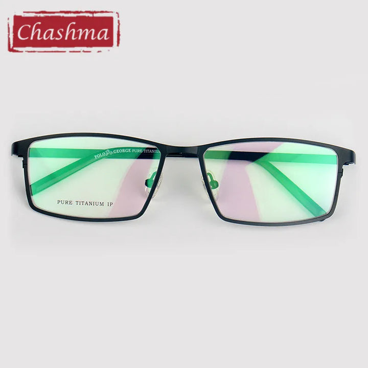 Chashma Ottica Men's Full Rim Polygon Square Titanium Eyeglasses 7021