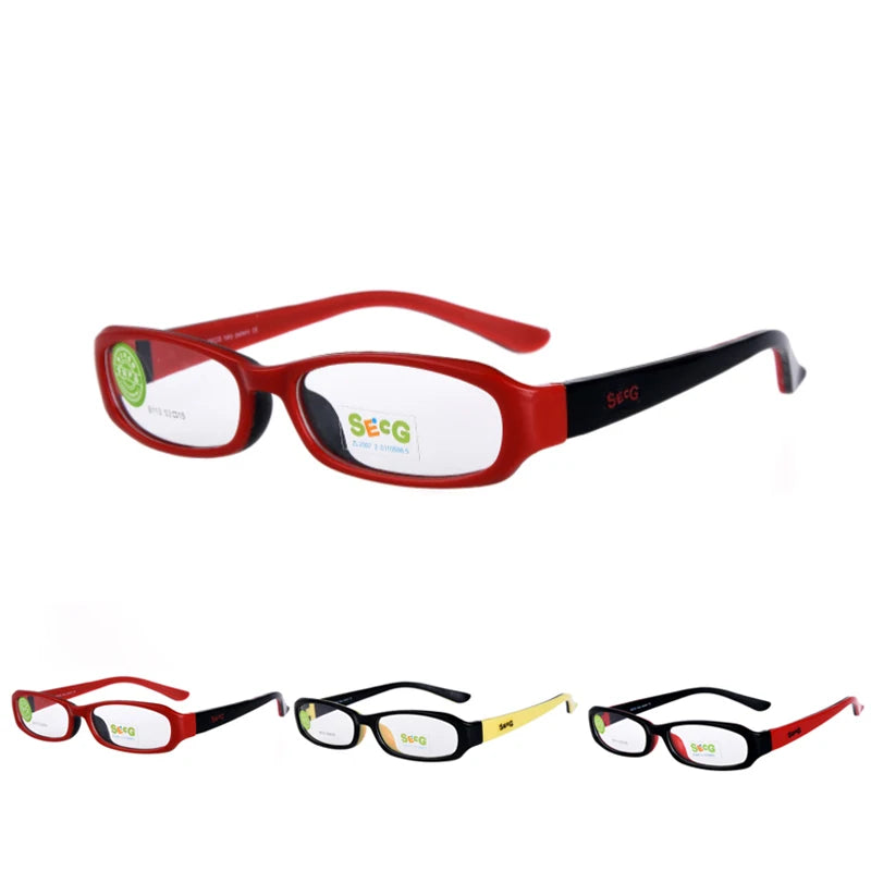 Secg Unisex Youth's Full Rim Rectangle Tr 90 Silicone Eyeglasses 2113 Full Rim Secg   