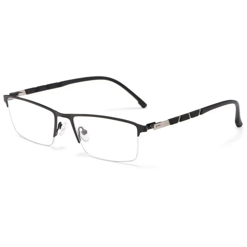 Hotochki Men's Semi Rim Square Aliminum Magnesium Alloy Eyeglasses 35148