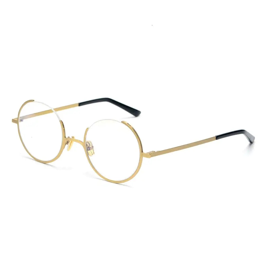 Aimee Unisex Semi Rim Round Alloy Eyeglasses 5048 Semi Rim Aimee Golden color  