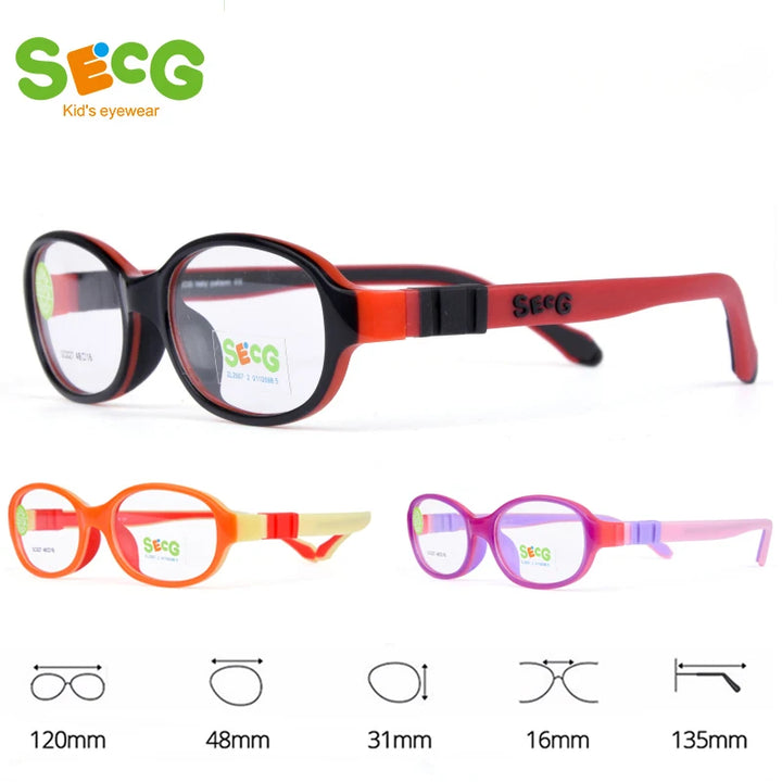 Secg Unisex Youth's Full Rim Oval Round Tr 90 Silicone Eyeglasses 3027 Full Rim Secg   