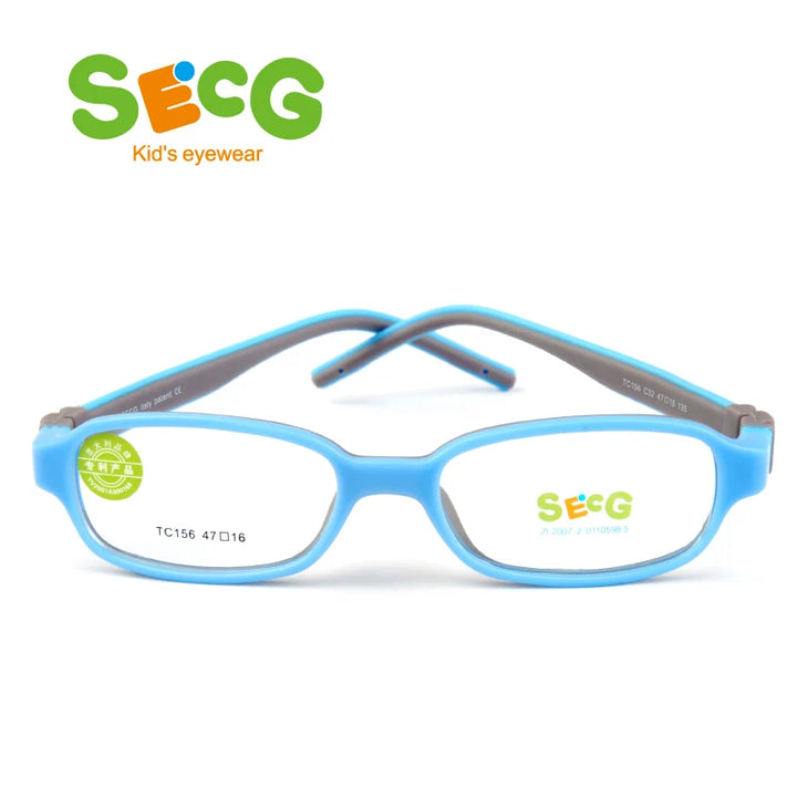 Secg Unisex Children's Full Rim Square Tr 90 Silicone Eyeglasses 20156 Full Rim Secg C32  