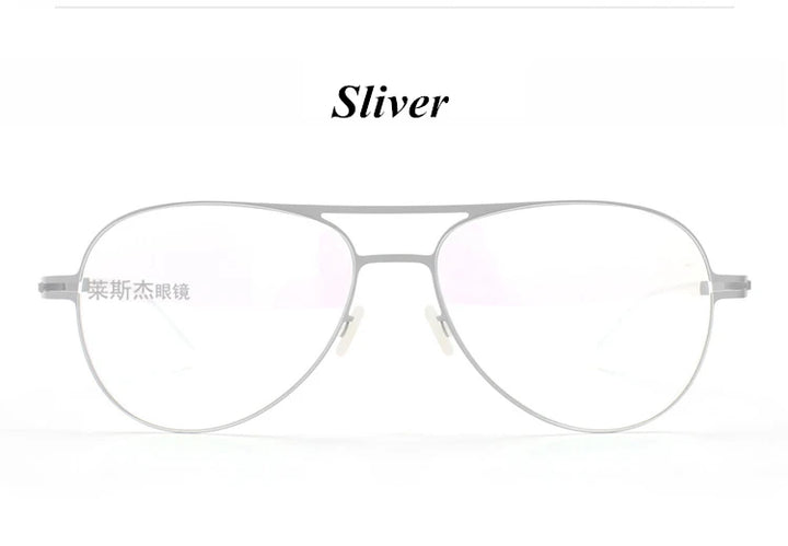 Aimee Unisex Full Rim Oval Double Bridge Stainless Steel Eyeglasses 5120 Full Rim Aimee Sliver  