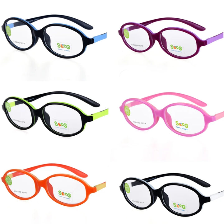 Secg Unisex Youth's Full Rim Oval Tr 90 Silicone Eyeglasses 25002 Full Rim Secg   