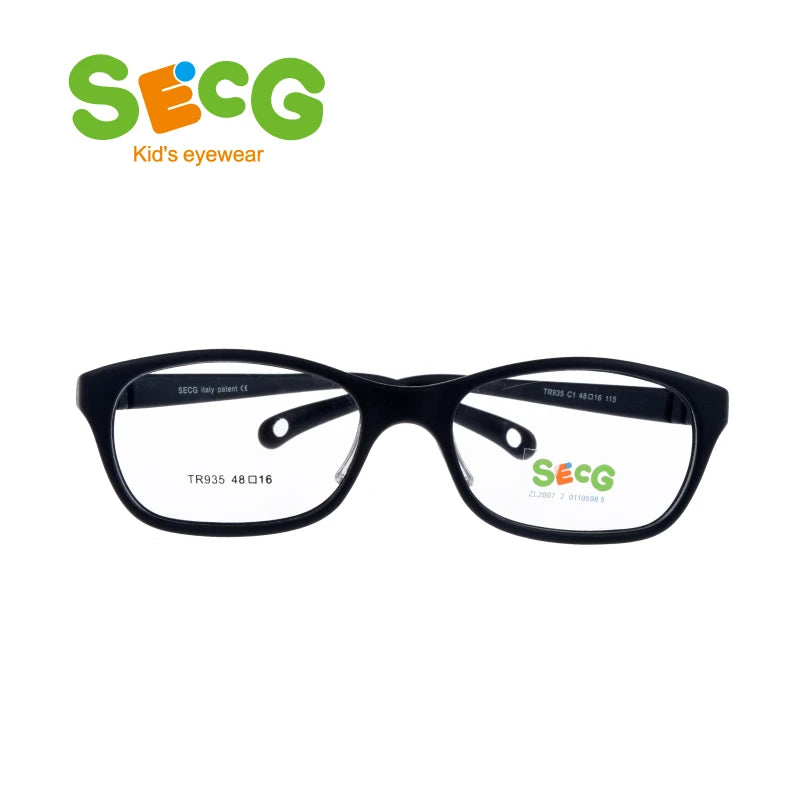 Secg Unisex Youth's Full Rim Oval Square Tr 90 Silicone Eyeglasses 2935 Full Rim Secg C1  