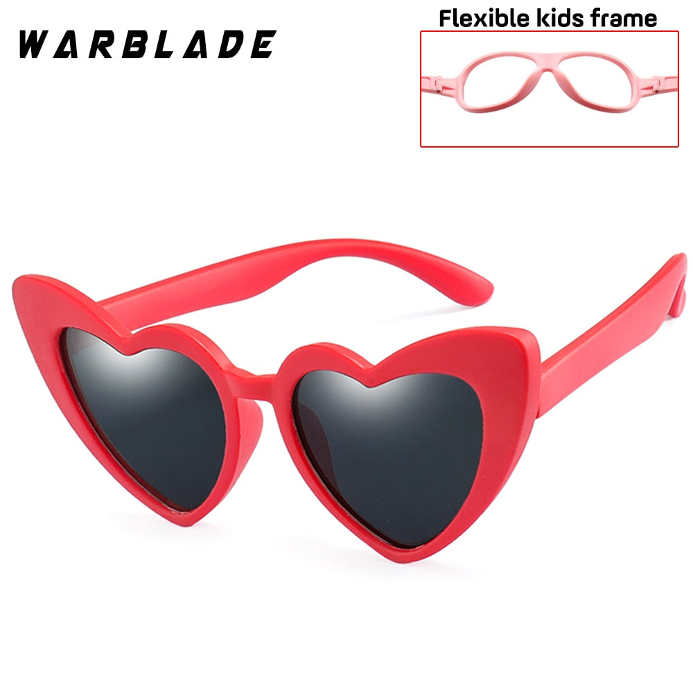 Warblade Unisex Children's Full Rim Tr90 Polarized Sunglasses B-r04 Sunglasses Warblade red gray  