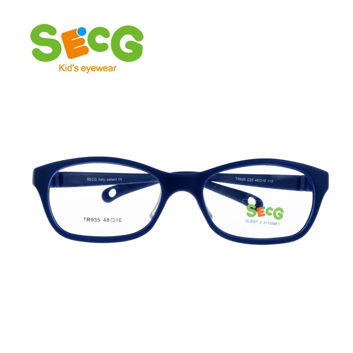 Secg Unisex Youth's Full Rim Oval Square Tr 90 Silicone Eyeglasses 2935 Full Rim Secg   