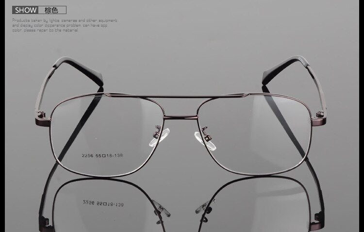 Bclear Men's Full Rim Big Square Double Bridge Alloy Eyeglasses  S2256 Frame Bclear   