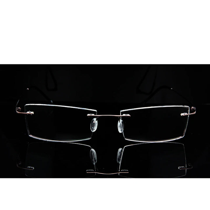 Esnbie Unisex Rimless Rectangle Titanium Eyeglasses 366151 Rimless Esnbie   