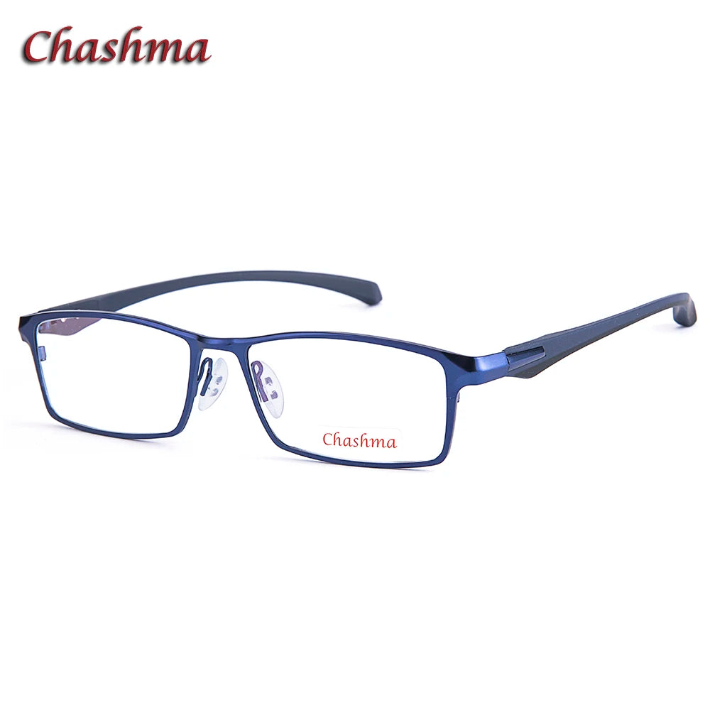 Chashma Ochki Unisex Full Rim Square Titanium Alloy Eyeglasses 49064