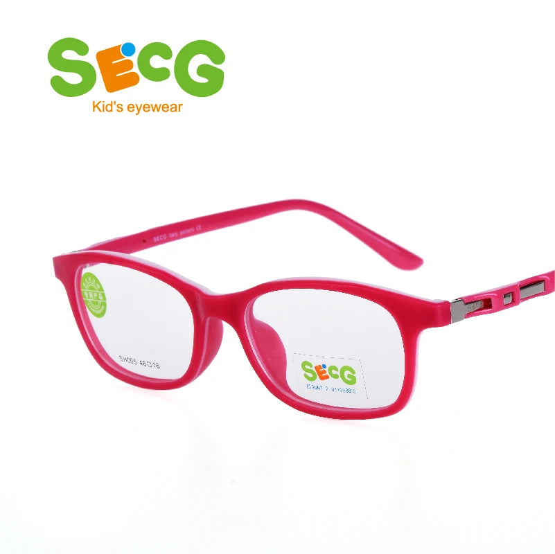 Secg Unisex Youth's Full Rim Square Tr 90 Silicone Eyeglasses 8005 Full Rim Secg   