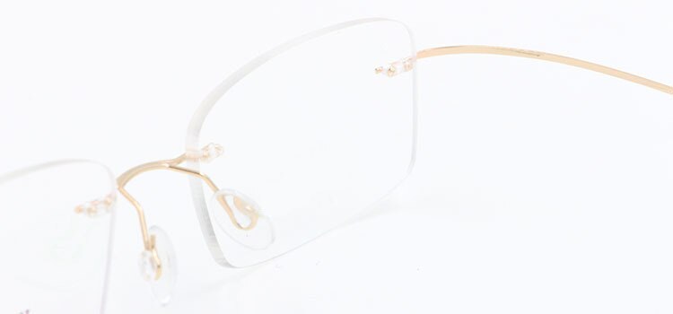 Unisex Eyeglasses Memory Titanium Alloy Rimless Frame Flexible 763 Rimless Bclear   