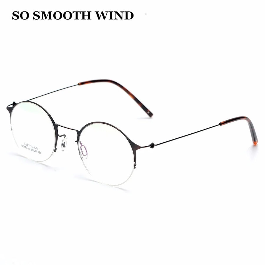 Aimee Unisex Semi Rim Round Alloy Eyeglasses 1850 Semi Rim Aimee   