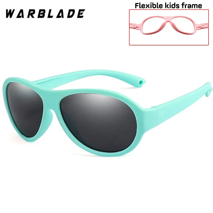WBL Kids Polarized Sunglasses Children Heart Sun Glasses Girls Boys Silicone UV400 Child Mirror Baby Eyewear Gafas TR90 Sunglasses Warblade green gray R02  