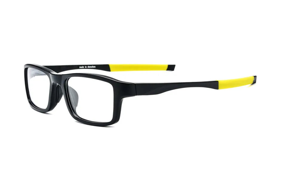 Eleccion Unisex Full Rim Square Tr 90 Titanium Sport Eyeglasses 17206 Full Rim Eleccion C5. Black - Yellow