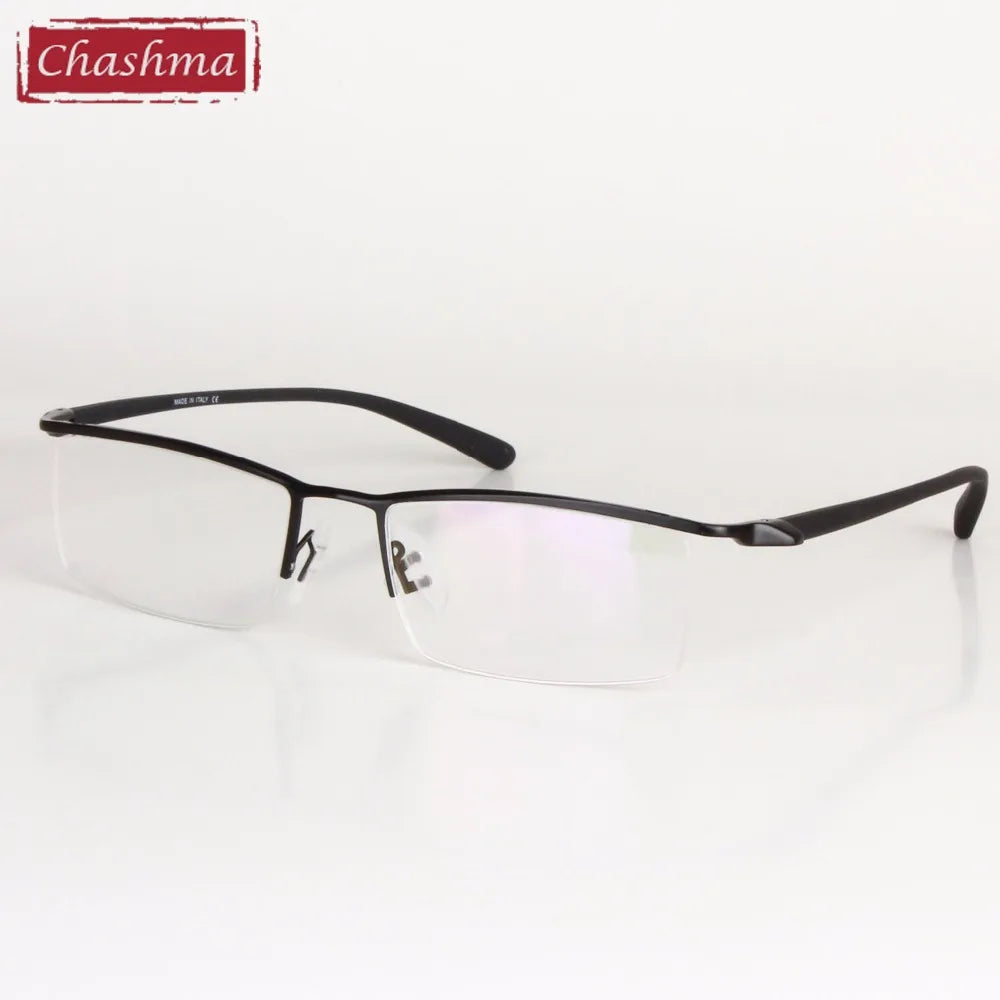 Chashma Men's Semi Rim Square Brow Line Alloy Eyeglasses 543018