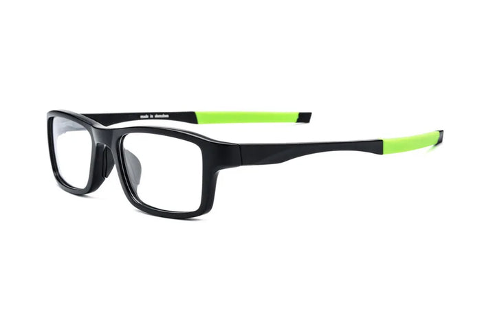 Eleccion Unisex Full Rim Square Tr 90 Titanium Sport Eyeglasses 17206 Full Rim Eleccion C6. Black - Green