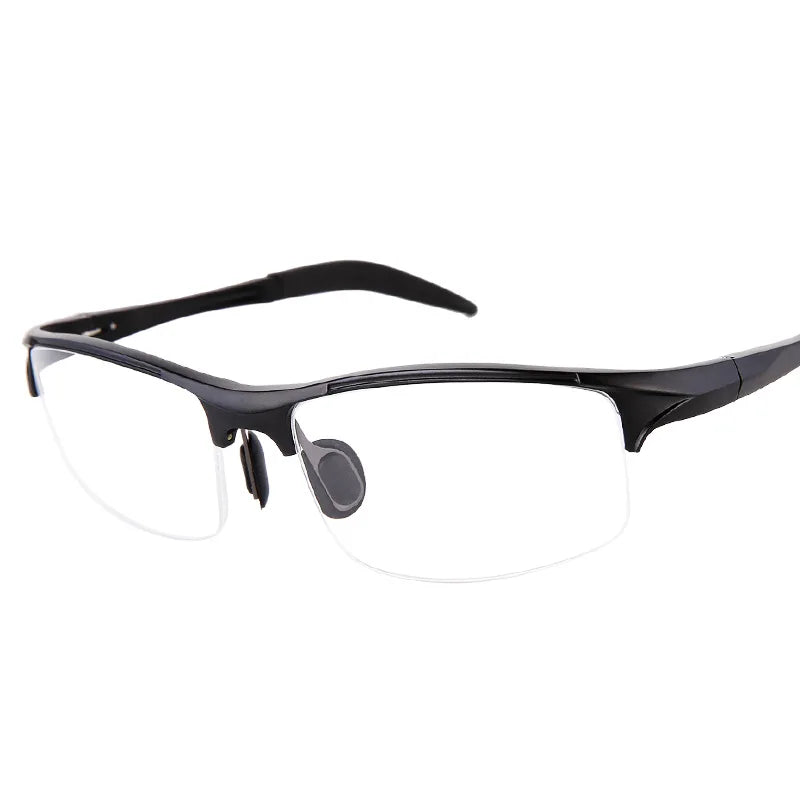 Eleccion Men's Semi Rim Square Aluminium Alloy Sport Eyeglasses 8177 Semi Rim Eleccion C1. Black Frame