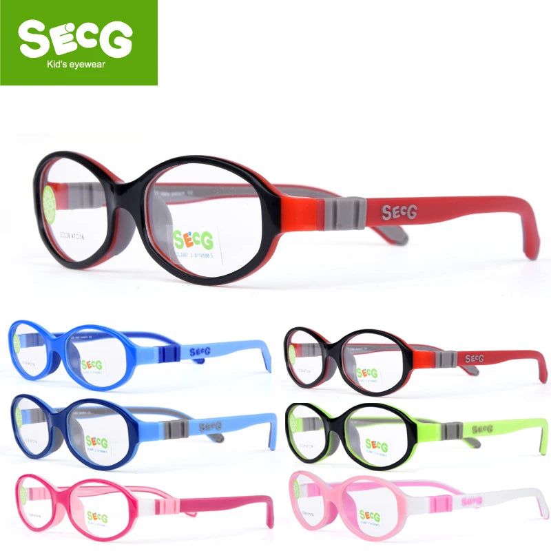 Secg Unisex Youth's Full Rim Round Tr 90 Silicone Eyeglasses 3029 Full Rim Secg   